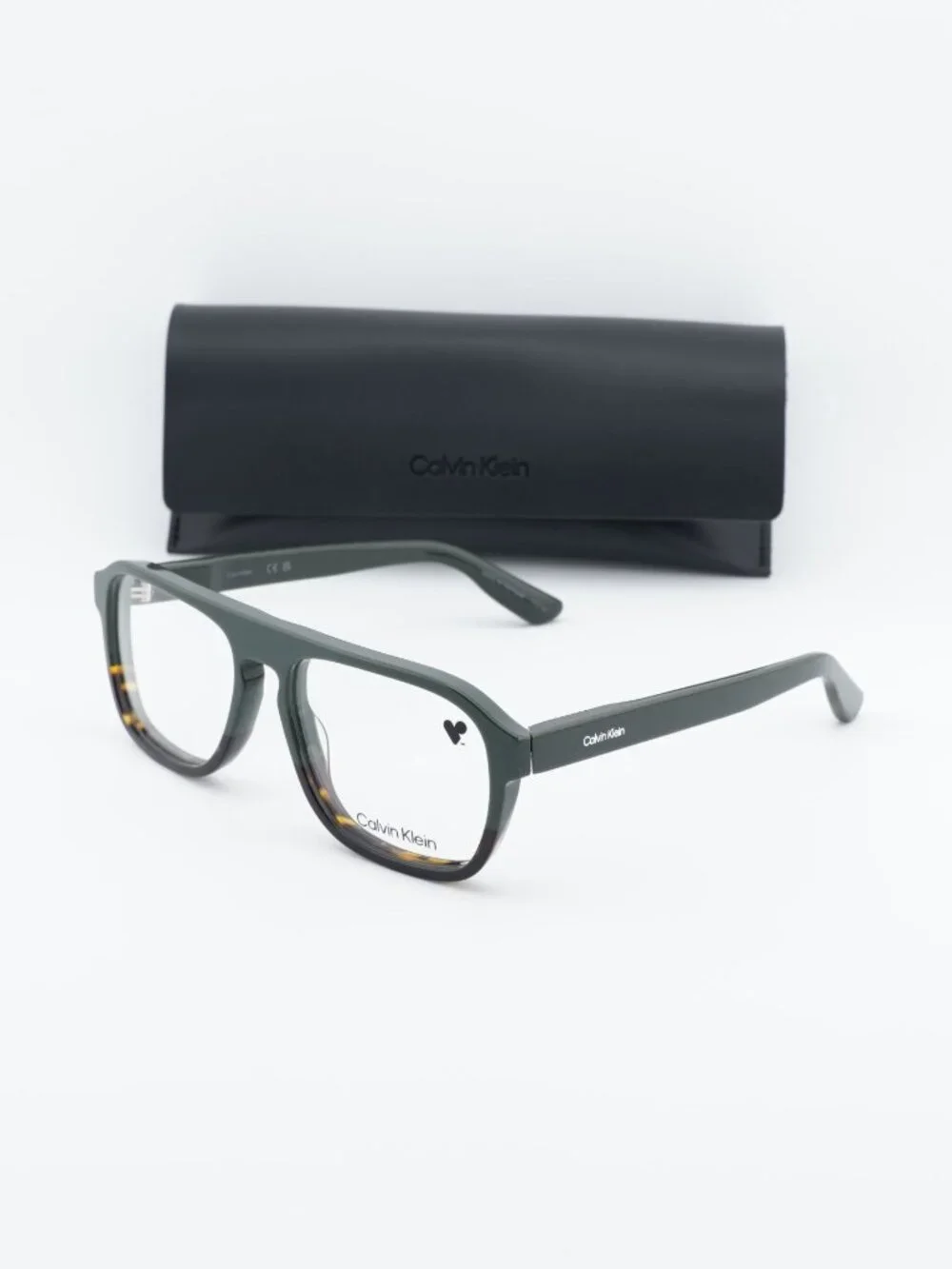 Calvin Klein CK25515 303 Square Eyeglasses 58mm - Green / Havana
